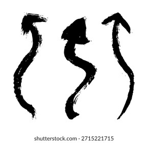 Ink brush stroke arrow collection