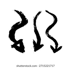 Ink brush stroke arrow collection