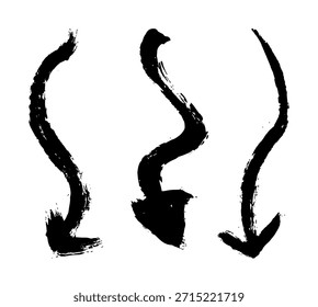 Ink brush stroke arrow collection