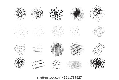 Ink brush stroke background or grunge paint brush, box, frame and line collection as vector design element. Torn or rip paper, watercolor splash, black silhouette or dirty texture set.