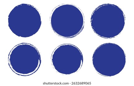 Ink brush stroke background or grunge paint brush. Grunge blue stamp. Grunge oval circle. Grunge paint blue circle. Eps 10q