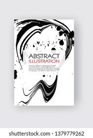 Ink brush stroke background. Japanese style. Vector illustration of grunge strip stains. Vector wave brushes illustration.