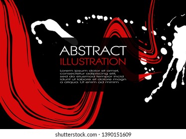 ink brush stroke background. Japanese style. Vector illustration of grunge stains