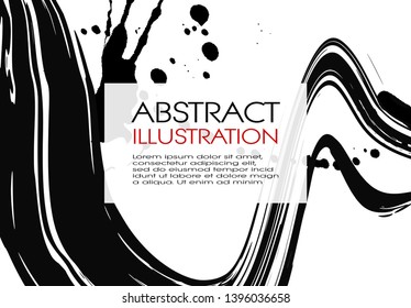 ink brush stroke background. Japanese style. Vector illustration of grunge stains