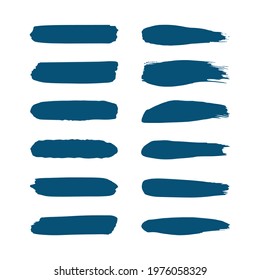 Ink brush stroke collection Free Vector set of 12