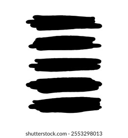 Ink brush stroke collection. Paintbrush set. Grunge design elements.