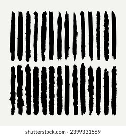 Ink brush stroke collection, ink splatter and artistic design elements. Abstract vector