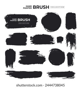 Ink brush stroke collection. Vector illustration. Images produced without the use of any form of AI. software