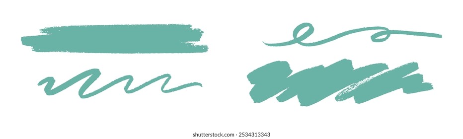 Ink brush stroke collection vector