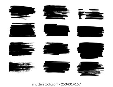 Ink brush stroke collection vector