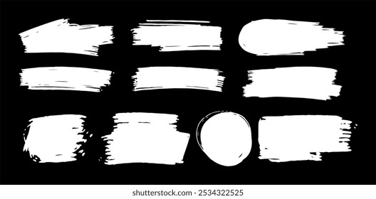 Ink brush stroke collection vector