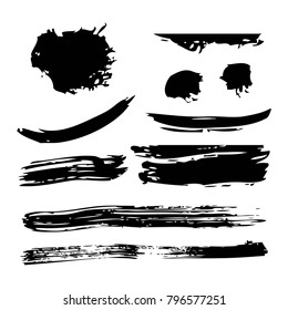 ink brush stroke different grunge art texture dirty creative element paintbrush