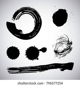 ink brush stroke different grunge art texture dirty creative element paintbrush