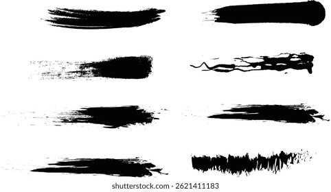 Ink Brush Stroke Elements – Grunge Circles, Squares, and Frames
