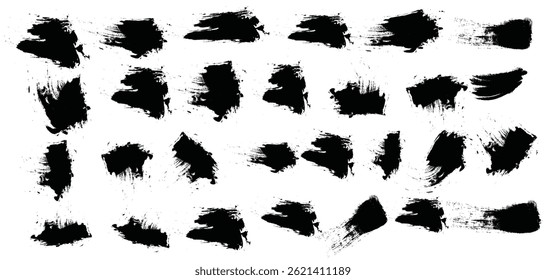 Pinselstriche - Grunge-Kreise, Quadrate und Rahmen