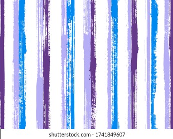 Ink brush stroke irregular stripes vector seamless pattern. Old texture gift wrapping paper design. Vintage geometric irregular stripes, lines on white background. Endless backdrop.