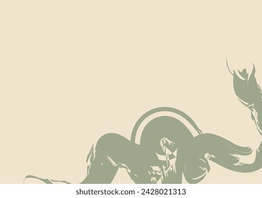 Ink brush stroke on a color background. Colorful Grunge stroke background template.