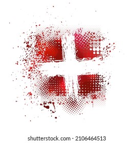 ink brush stroke on white background. Japanese style. Vector illustration of grunge stains