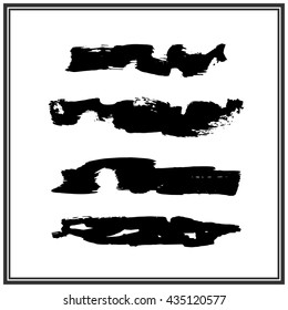 Ink brush stroke with rough edges. Grunge Brush Stroke.