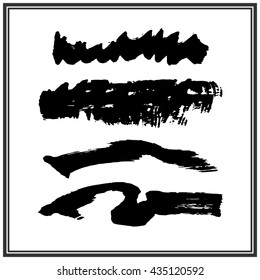 Ink brush stroke with rough edges. Grunge Brush Stroke.
