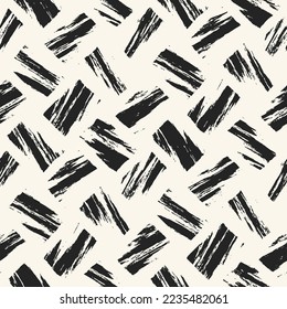 Ink Brush Stroke Textured Checked Pattern