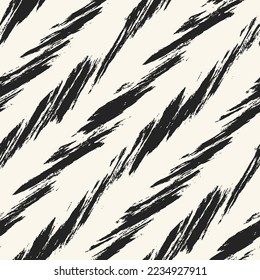 Ink Brush Stroke Textured Diagonal Striped Pattern