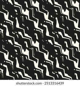 Ink Brush Stroke Textured Zigzag Pattern