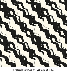 Ink Brush Stroke Textured Zigzag Pattern