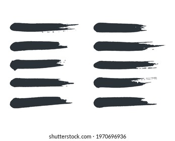 Ink Brush Stroke Vector Collection, Free Hand Drawing Vector Brush.