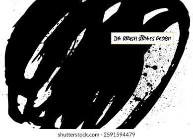 Ink brush strokes background. Grunge Brush strokes Background. Grunge texture Background. Abstract Black and white grunge texture.
Vector brush stroke texture. Black ink, paint splatter.