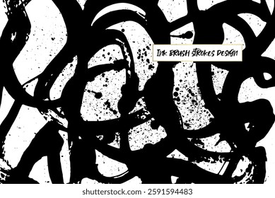 Ink brush strokes background. Grunge Brush strokes Background. Grunge texture Background. Abstract Black and white grunge texture.
Vector brush stroke texture. Black ink, paint splatter.