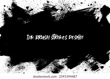 Ink brush strokes background. Grunge Brush strokes Background. Grunge texture Background. Abstract Black and white grunge texture.
Vector brush stroke texture. Black ink, paint splatter.