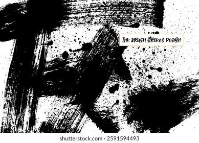 Ink brush strokes background. Grunge Brush strokes Background. Grunge texture Background. Abstract Black and white grunge texture.
Vector brush stroke texture. Black ink, paint splatter.