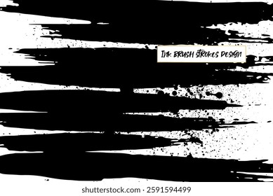 Ink brush strokes background. Grunge Brush strokes Background. Grunge texture Background. Abstract Black and white grunge texture.
Vector brush stroke texture. Black ink, paint splatter.