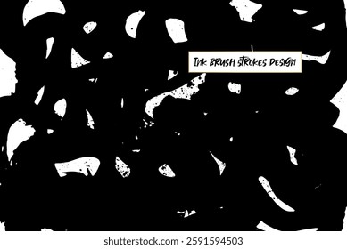 Ink brush strokes background. Grunge Brush strokes Background. Grunge texture Background. Abstract Black and white grunge texture.
Vector brush stroke texture. Black ink, paint splatter.