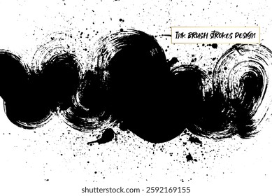 Ink brush strokes background. Grunge Brush strokes Background. Grunge texture Background. Abstract Black and white grunge texture.
Vector brush stroke texture. Black ink, paint splatter.