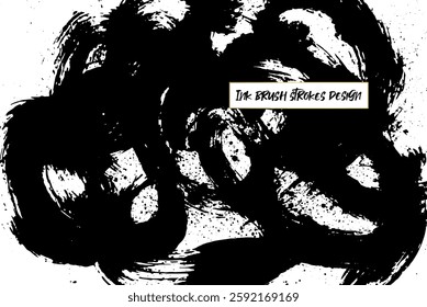 Ink brush strokes background. Grunge Brush strokes Background. Grunge texture Background. Abstract Black and white grunge texture.
Vector brush stroke texture. Black ink, paint splatter.