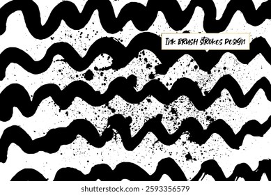 Ink brush strokes background. Grunge Brush strokes Background. Grunge texture Background. Abstract Black and white grunge texture.
Vector brush stroke texture. Black ink, paint splatter.