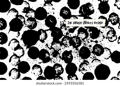 Ink brush strokes background. Grunge Brush strokes Background. Grunge texture Background. Abstract Black and white grunge texture. Vector brush stroke texture. Black ink, paint splatter.