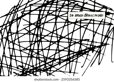 Ink brush strokes background. Grunge Brush strokes Background. Grunge texture Background. Abstract Black and white grunge texture. Vector brush stroke texture. Black ink, paint splatter.