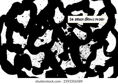 Ink brush strokes background. Grunge Brush strokes Background. Grunge texture Background. Abstract Black and white grunge texture.
Vector brush stroke texture. Black ink, paint splatter.