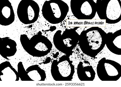 Ink brush strokes background. Grunge Brush strokes Background. Grunge texture Background. Abstract Black and white grunge texture.
Vector brush stroke texture. Black ink, paint splatter.