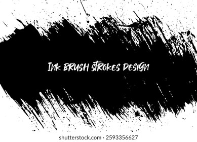 Ink brush strokes background. Grunge Brush strokes Background. Grunge texture Background. Abstract Black and white grunge texture. Vector brush stroke texture. Black ink, paint splatter.