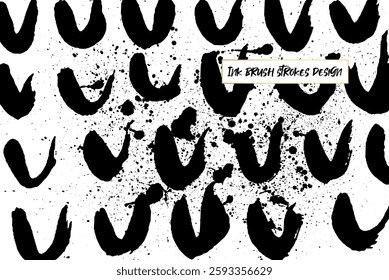 Ink brush strokes background. Grunge Brush strokes Background. Grunge texture Background. Abstract Black and white grunge texture.
Vector brush stroke texture. Black ink, paint splatter.