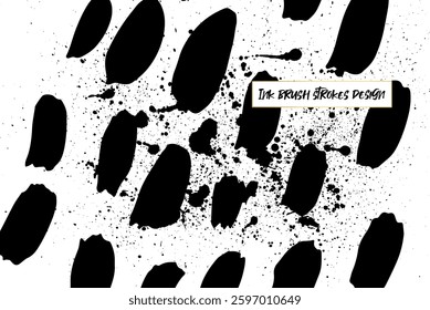 Ink brush strokes background. Grunge Brush strokes Background. Grunge texture Background. Abstract Black and white grunge texture.
Vector brush stroke texture. Black ink, paint splatter.