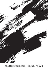 Ink Brush Strokes Forming Abstract Patterns on White Background for Artistic, Modern, or Calligraphy Design