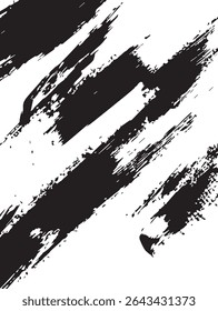 Ink Brush Strokes Forming Abstract Patterns on White Background for Artistic, Modern, or Calligraphy Design