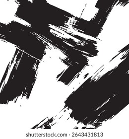 Ink Brush Strokes Forming Abstract Patterns on White Background for Artistic, Modern, or Calligraphy Design