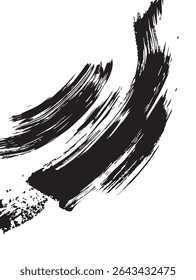Ink Brush Strokes Forming Abstract Patterns on White Background for Artistic, Modern, or Calligraphy Design