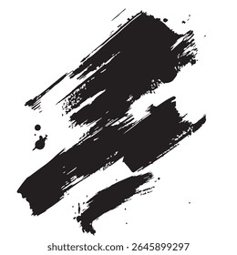 Ink Brush Strokes Forming Abstract Patterns on White Background for Artistic, Modern, or Calligraphy Design